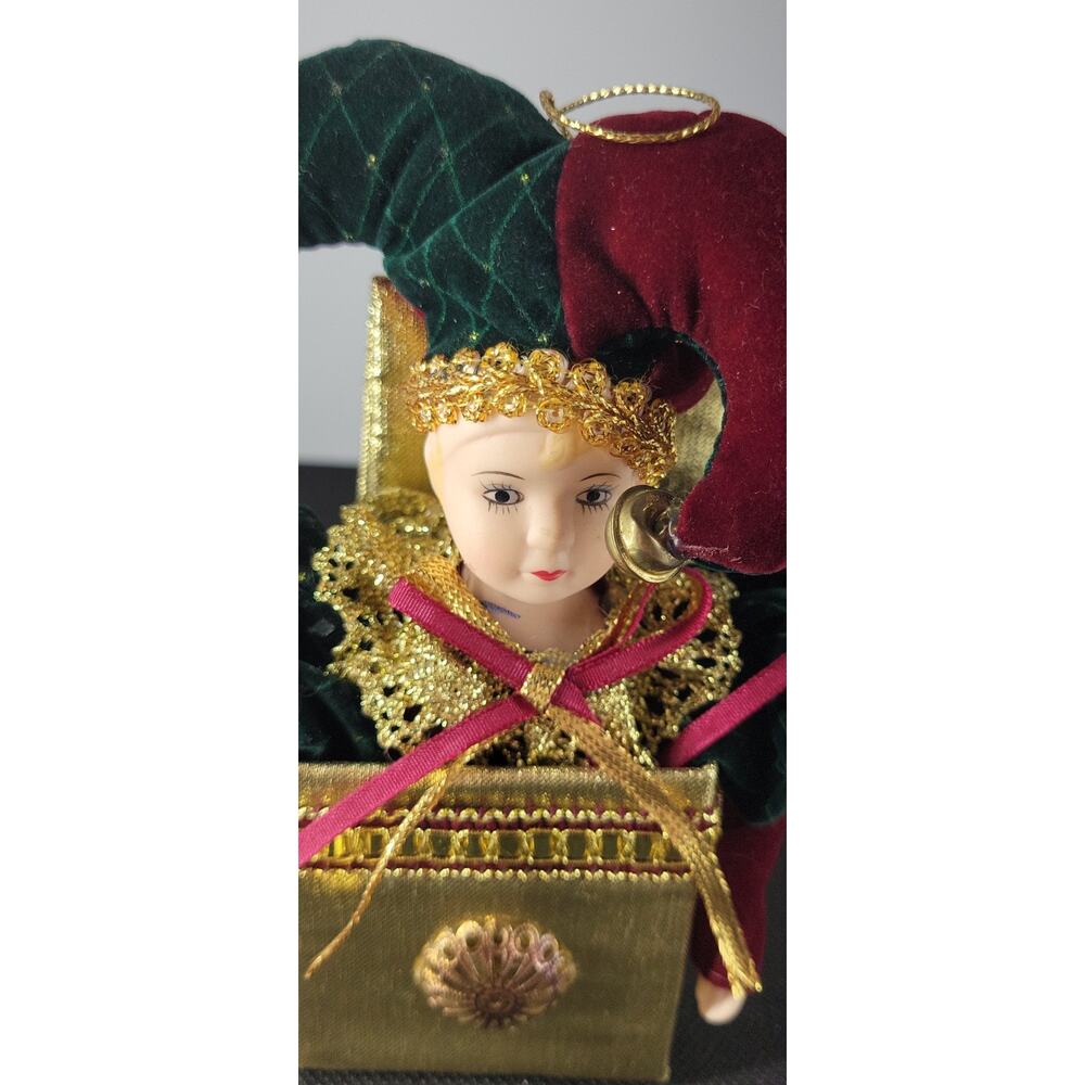Vintage Jester Ornament in Gold Decorative Box – 6 Tall Handmade Style - Picture 4 of 6